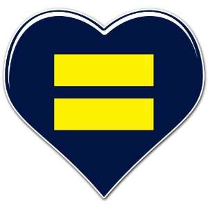 Equal Human Rights Equality Heart Sign Car Bumper Sticker Decal 3.5x3 