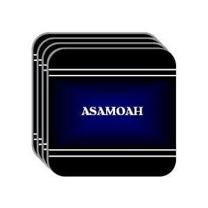 Personal Name Gift   ASAMOAH Set of 4 Mini Mousepad Coasters (black 