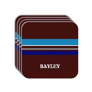 Personal Name Gift   BAYLEY Set of 4 Mini Mousepad Coasters (blue 