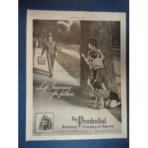 the Prudential insurance co. Print Ad. Orinigal 1937 Vintage Magazine 