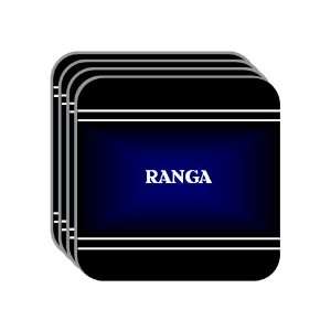 Personal Name Gift   RANGA Set of 4 Mini Mousepad Coasters (black 