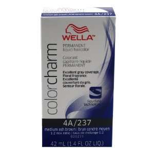 Wella Color Charm Liquid #0237/4A Medium Ash Brown Haircolor (3 Pack 