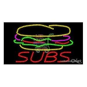 Subs LED Sign 17 inch tall x 32 inch wide x 3.5 inch deep outdoor only 