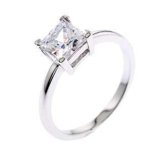    1ct Cubic Zirconia Princess Cut Wedding Rings: Glitzs: Jewelry