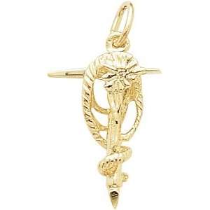  Rembrandt Charms Mountain Climbing Charm, 14K Yellow Gold 