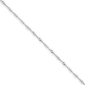  14k White Gold 20 inch 1.00 mm Singapore Chain Necklace in 