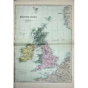  1881 Map British Isles Shetland Orkney Ireland Scotland 