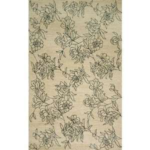  Etchings Sketched Flower   Neutral   8 Rd Furniture 