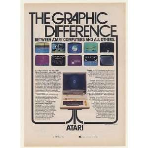  1982 Atari 800 Home Computer Graphic Difference Print Ad 