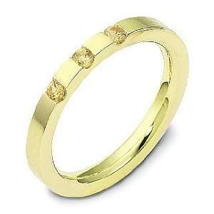    18 Karat Yellow Gold Stackable Sapphire Band Ring   5.75: Jewelry