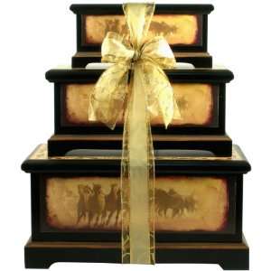 Born Free, Deluxe Wooden Trunk Set with Gourmet Gifts:  