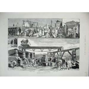  1884 Portland Convict Prison Stone Quarries India Print 