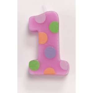  1st Birthday Molded Party Candles   Polka Dots Girl: Home 