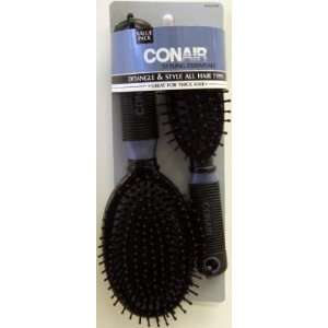  Conair Set Professional & Mid Sized Nylon Bristlees Brush 