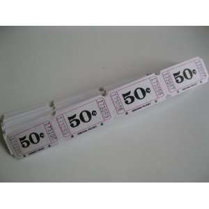  500 White 50 cents Consecutively Numbered Raffle Tickets 