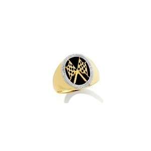   Fashion Ring in 10K Gold With Diamond Accents mns dia sol rg: Jewelry
