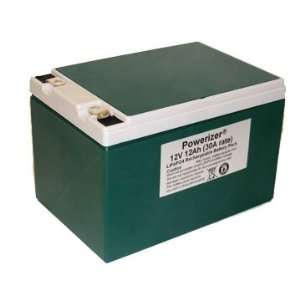  Powerizer LiFePO4 Battery: 12V 12Ah (144Wh, 30A rate) with 