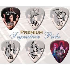  6 x Led Zeppelin Signature Double Sided Guitar Picks 