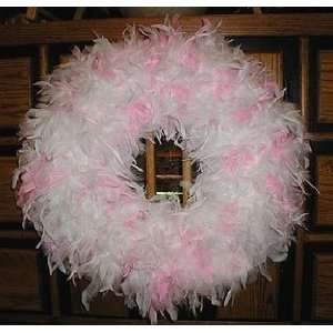 Angelic Dreamz Own Pink & White Feather Wreath:  Home 