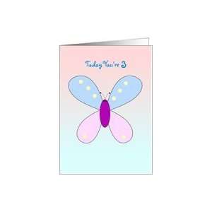  3 Year Old Birthday Card   Butterfly Card Toys & Games