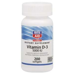  Rite Aid Vitamin D 3, 200 ea: Health & Personal Care