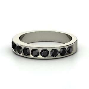  Decade Band, Sterling Silver Ring with Black Diamond 