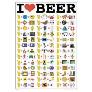   LOVE BEER ADDITION CHART REFERENCE 24x36 POSTER 2897