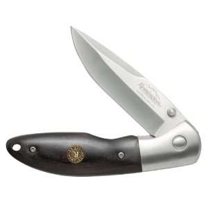   Black Lam Wood Mid Folding Hunter Folder Knife
