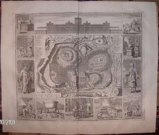 1727 LARGE MAP OF JERUSALEM/HOLY LAND/BIBLE