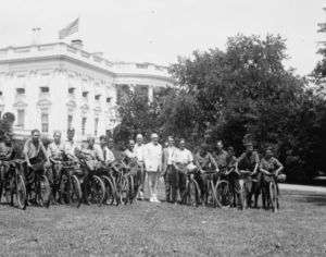 1921 photo Harding & bicycle boys, 6/20/21  