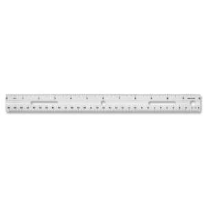  Business Source 32365 Plastic Ruler, 12 in., Beveled Edges 