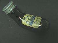 VINTAGE SILVER TIN ALLOY AMALGAM AMBER BOTTLE MERZ&CO  