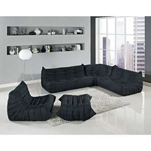  Modular Sectional Sofa Set in Black (5 pieces)