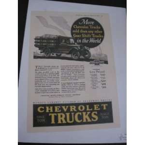  1927 CHEVROLET TRUCK PRINT AD 