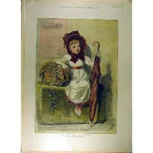  1889 Drawing Adrien Marie Girl Wait Coach Old Print