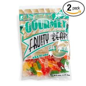 All Gummies Gourmet Fruity Bears, Assorted Colors, 8 Ounce Bags (Pack 