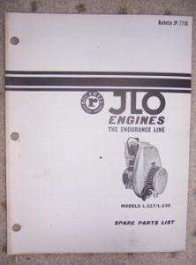 Rockwell JLO Engine L227 L230 Parts List Snowmobile g  