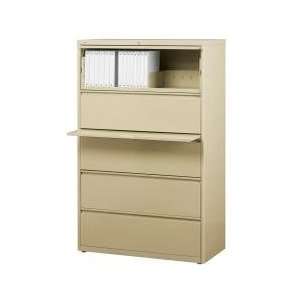   File,5 Drawer,w/Roll out Shelf,36x19 1/4x67,Putty