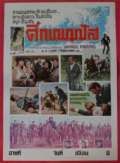 SAVAGE PAMPAS Robert Taylor RARE Thai Poster 1966  