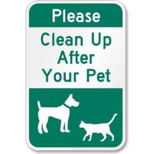  Please Clean Up After Your Pet (with symbol of two dogs 