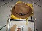 Vintage Stetson Hat 3X Beaver Original Box Tan Beige Gold Satin Inside 