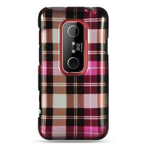  3D Sprint Design Hard Case Cover   Pink Brown Checkered Plaid Design 