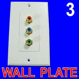   decor decorator style 3RCA RGB wall cable pass through plate  