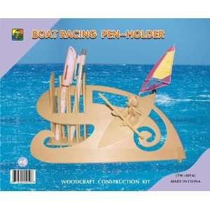  BOAT RACING PEN HOLDER 3d wooden puzzle Beauty