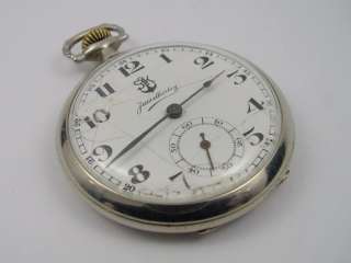 JUWELHORLOG   uniqely rare antique pocket watch in steel casing  