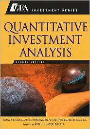Quantitative Investment Analysis, (0470052201), Richard A. DeFusco CFA 
