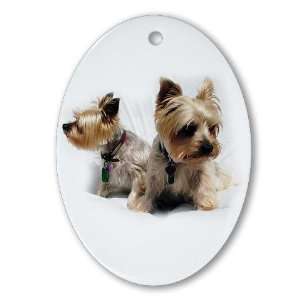  Yorkies Pets Oval Ornament by CafePress: Home & Kitchen