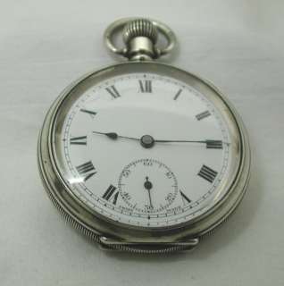 Vintage 1919 Solid Silver Open Faced Pocket Watch  