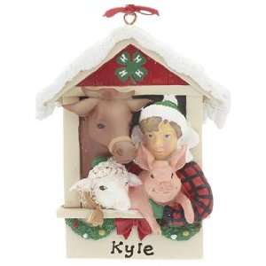  Personalized 4 H Boy Christmas Ornament