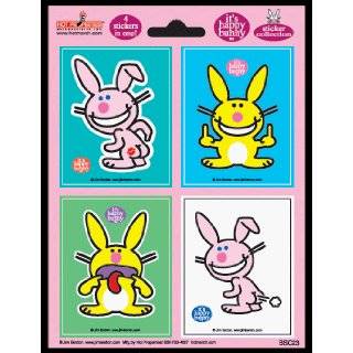Its Happy Bunny   Gestures Sticker Collection   Set of 4 Stickers 